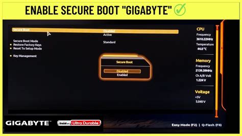 enable secure boot gigabyte bios.